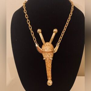 #240 RARE Vintage 1970’s Luca Razza Giraffe Pendant Statement Necklace
